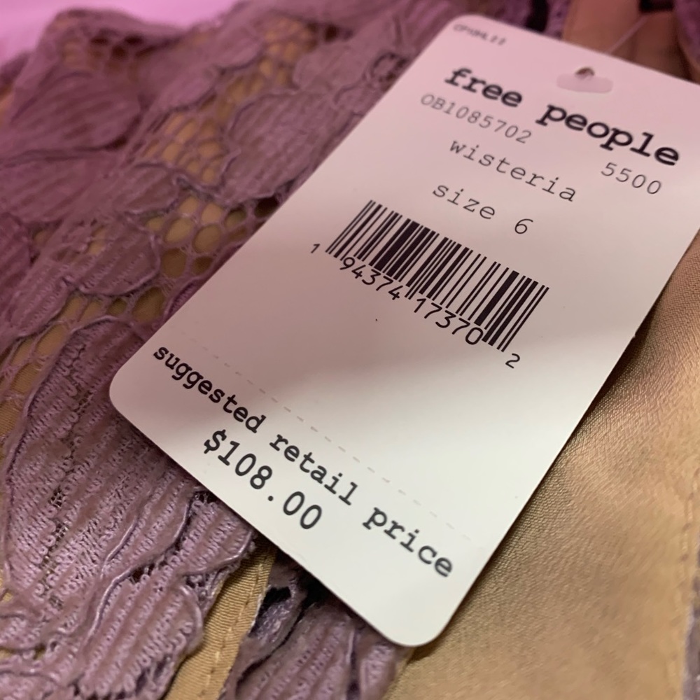 Free People Love Lace Mini Dress  in Wisteria - Picture 4 of 10